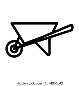 wheelbarrow icon outline vector design
