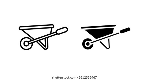 Wheelbarrow icon set. for mobile concept and web design on white background