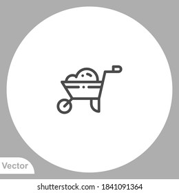 Wheelbarrow icon sign vector,Symbol, logo illustration for web and mobile