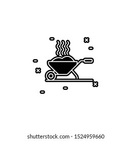 Wheelbarrow icon. Simple glyph, flat vector of agriculture icons for ui and ux, website or mobile application