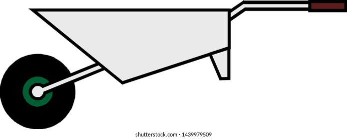 Wheelbarrow icon. Simple illustration of wheelbarrow vector icon for web