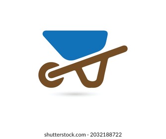 Rollkarren-Symbol. Einfache Illustration des Vektorsymbol für Radkarren