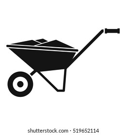 Wheelbarrow icon. Simple illustration of wheelbarrow vector icon for web design