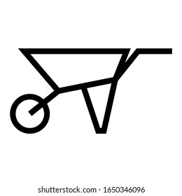 Wheelbarrow icon symbol. Outline style