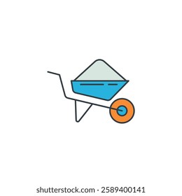 Wheelbarrow icon symbol vector illustration isolated on white background