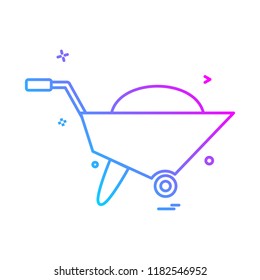 wheelbarrow icon vector 