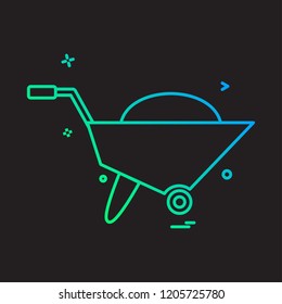 wheelbarrow icon vector 