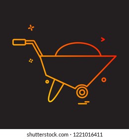 wheelbarrow icon vector 