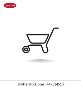 Wheelbarrow Icon Vector.