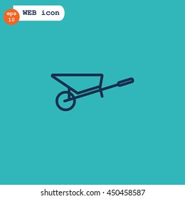 Wheelbarrow Icon Vector.
