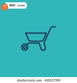 Wheelbarrow Icon Vector.