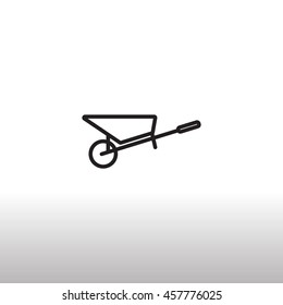 Wheelbarrow Icon Vector.