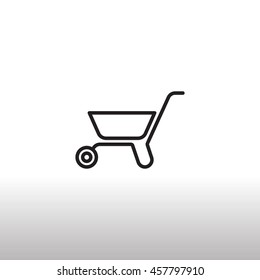 Wheelbarrow Icon Vector.