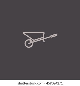 Wheelbarrow Icon Vector.