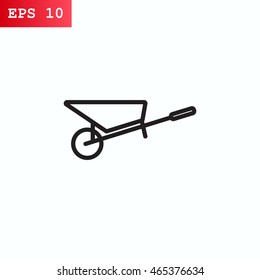 Wheelbarrow Icon Vector.