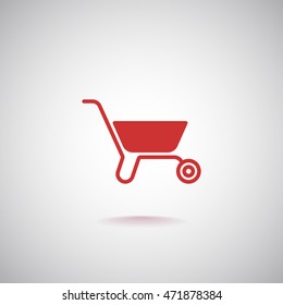 Wheelbarrow Icon Vector. 