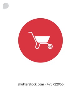 Wheelbarrow Icon Vector. 