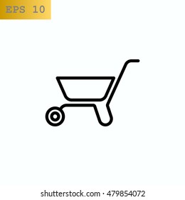 Wheelbarrow Icon Vector.