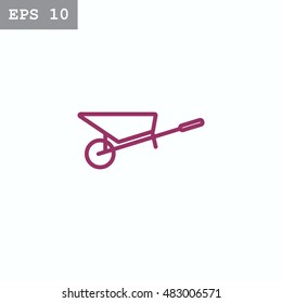 Wheelbarrow Icon Vector.