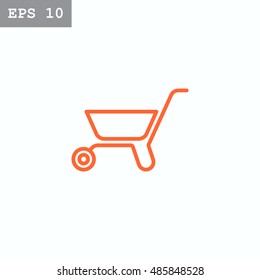 Wheelbarrow Icon Vector.