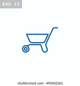 Wheelbarrow Icon Vector.