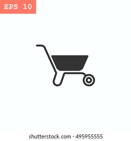 Wheelbarrow Icon Vector. 