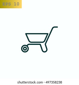 Wheelbarrow Icon Vector.