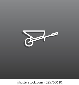 Wheelbarrow Icon Vector.