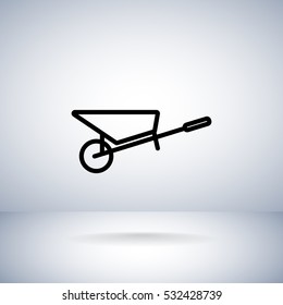Wheelbarrow Icon Vector.