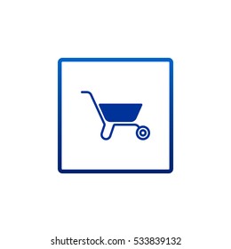 Wheelbarrow Icon Vector. 