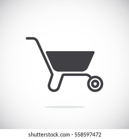 Wheelbarrow Icon Vector. 