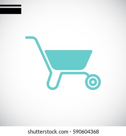 Wheelbarrow Icon Vector. 