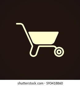 Wheelbarrow Icon Vector. 
