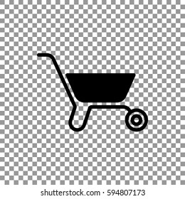 Wheelbarrow Icon Vector. 