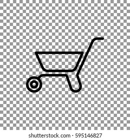 Wheelbarrow Icon Vector.