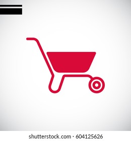Wheelbarrow Icon Vector. 