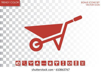 Wheelbarrow icon vector