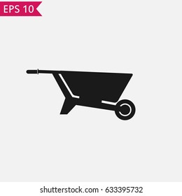 Wheelbarrow icon Vector.