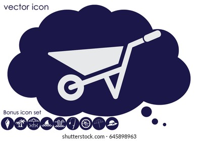 Wheelbarrow icon vector