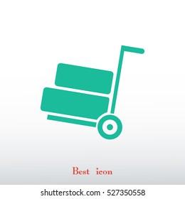 wheelbarrow icon, vector best flat icon, EPS