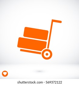 wheelbarrow icon, vector best flat icon, EPS