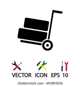 wheelbarrow icon, vector best flat icon, EPS