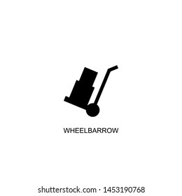 wheelbarrow icon vector black design