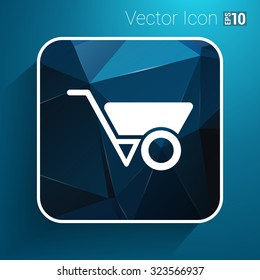 wheelbarrow icon vector button logo symbol concept.