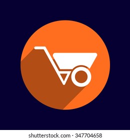 wheelbarrow icon vector button logo symbol concept.