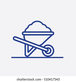 Wheelbarrow Icon Vector construction industrial