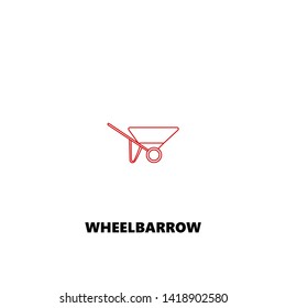 wheelbarrow icon. wheelbarrow vector design. sign design. red color