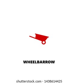 wheelbarrow icon. wheelbarrow vector design. sign design. red color