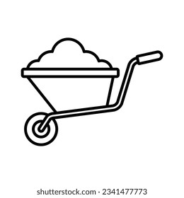 wheelbarrow icon vector design template in white background