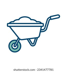 wheelbarrow icon vector design template in white background